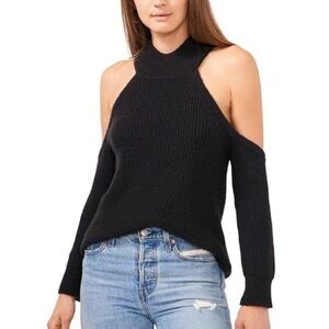 1. State Black Ribbed Cold Shoulder Sweater Top Size 2X